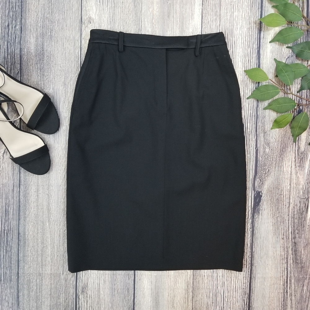 Barbara Bui Paris Wool Black Pencil Skirt